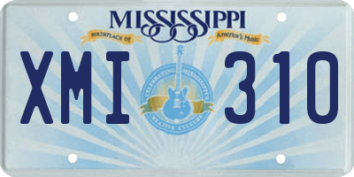 MS license plate XMI310