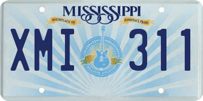 MS license plate XMI311