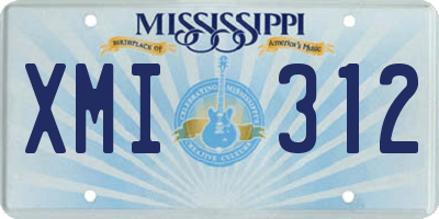 MS license plate XMI312