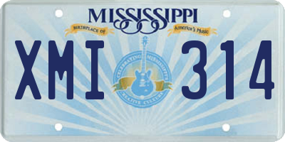 MS license plate XMI314