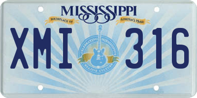 MS license plate XMI316
