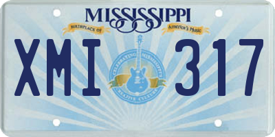 MS license plate XMI317