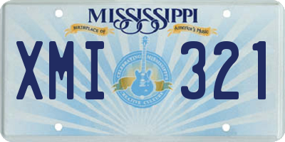 MS license plate XMI321