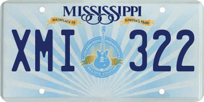 MS license plate XMI322