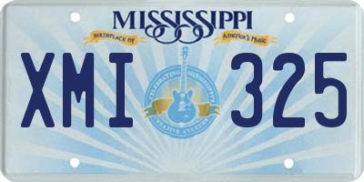 MS license plate XMI325