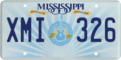 MS license plate XMI326