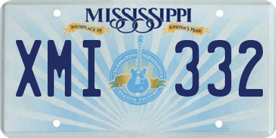 MS license plate XMI332