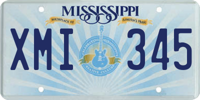 MS license plate XMI345