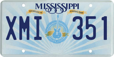 MS license plate XMI351