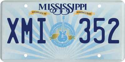 MS license plate XMI352