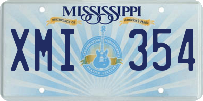 MS license plate XMI354
