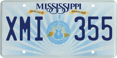 MS license plate XMI355