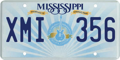 MS license plate XMI356
