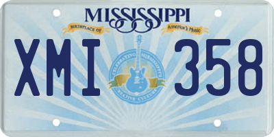 MS license plate XMI358