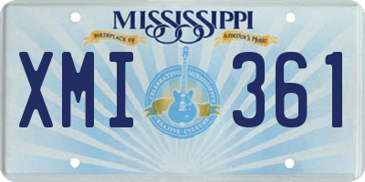 MS license plate XMI361