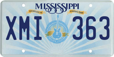 MS license plate XMI363