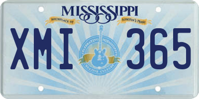 MS license plate XMI365