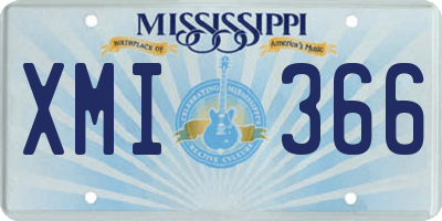 MS license plate XMI366