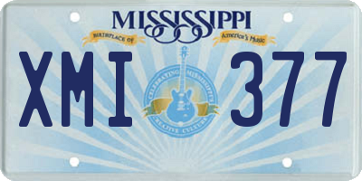 MS license plate XMI377
