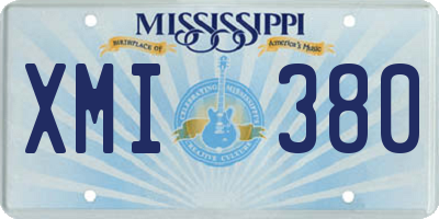MS license plate XMI380