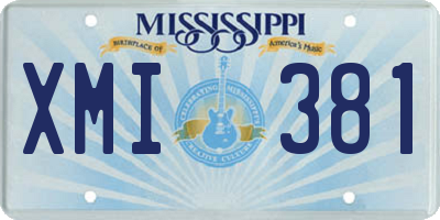 MS license plate XMI381
