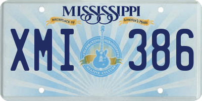 MS license plate XMI386