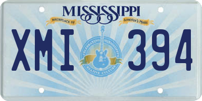 MS license plate XMI394