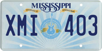 MS license plate XMI403