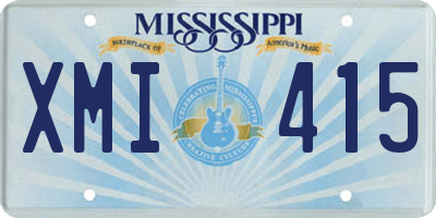 MS license plate XMI415