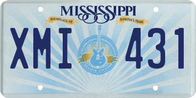 MS license plate XMI431