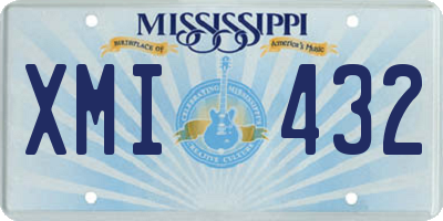 MS license plate XMI432