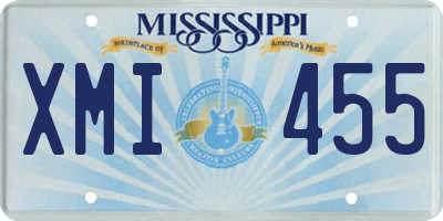 MS license plate XMI455