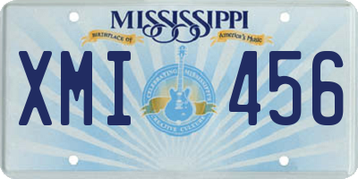 MS license plate XMI456