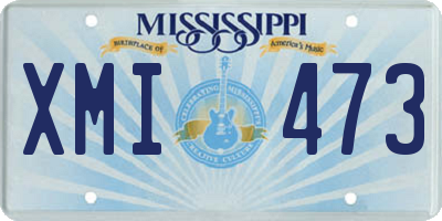 MS license plate XMI473