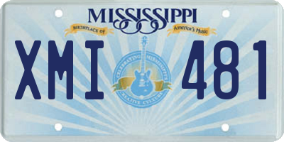 MS license plate XMI481