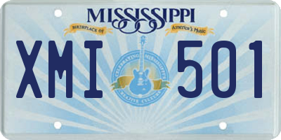MS license plate XMI501
