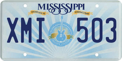 MS license plate XMI503