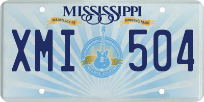 MS license plate XMI504