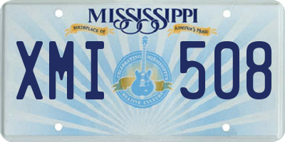 MS license plate XMI508