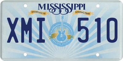 MS license plate XMI510