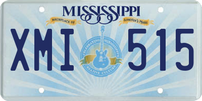 MS license plate XMI515