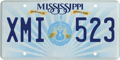 MS license plate XMI523