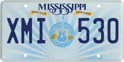 MS license plate XMI530