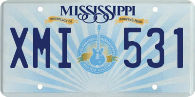 MS license plate XMI531