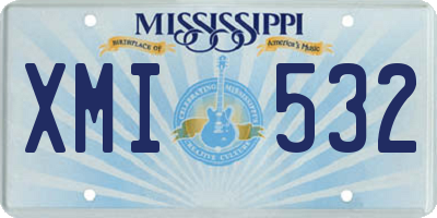 MS license plate XMI532