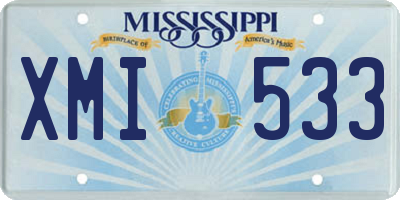 MS license plate XMI533