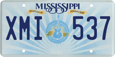 MS license plate XMI537