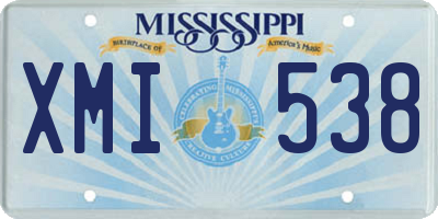 MS license plate XMI538