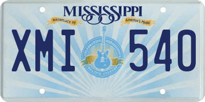 MS license plate XMI540