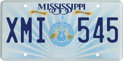 MS license plate XMI545